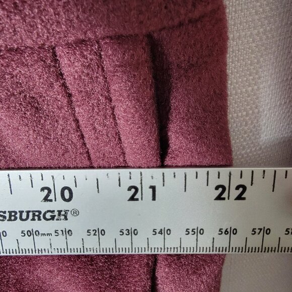 Veloura By Item House Womens Fleece Coat Sz 12 Button Front Lined Plum VTG USA - Picture 10 of 11